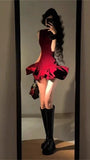 Burgundy Prom Dresses Sleeveless Mini Party Dress Short Graduation Dress Cocktail HZ0307