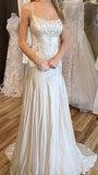 Ivory Mermaid Wedding Dress - Satin Bridal Gown with HZ0307