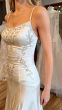 Ivory Mermaid Wedding Dress - Satin Bridal Gown with HZ0307