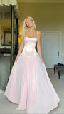 Fashion Light Pink Satin Chiffon Prom Dresses Bodycon Evening Party HZ0307