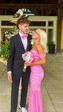 Off The Shoulder Pink Mermaid Prom HZ0307