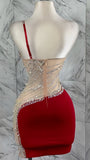 Red Bodycon Homecoming Dresses Beaded Short Prom Dress, HZ0307