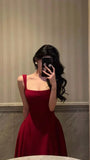 Red Chiffon A-line Prom Dresses Ankle Length Evening Formal Dress Birthday Party HZ0307