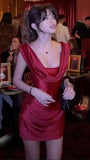 Red Homecoming Dress,Natural Hanging Neck Bodycon Short Birthday Party HZ0307