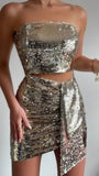 Two Pieces Sequin Homecoming Dresses, Mini Party HZ0307