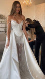 Vintage Lace Satin Wedding Dresses, HZ0307