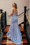 Sweetheart Blue Sequin Mermaid Long Formal HZ0307
